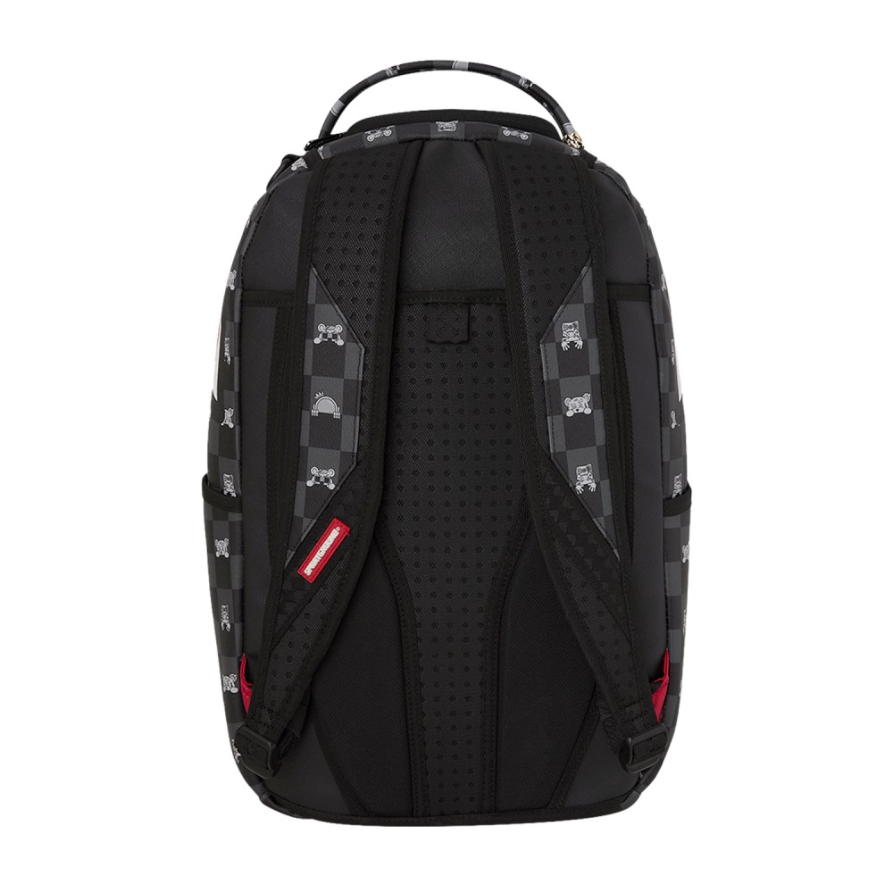 Sprayground - Zaino nero Gray Peeking Character fantasia check per uomo |