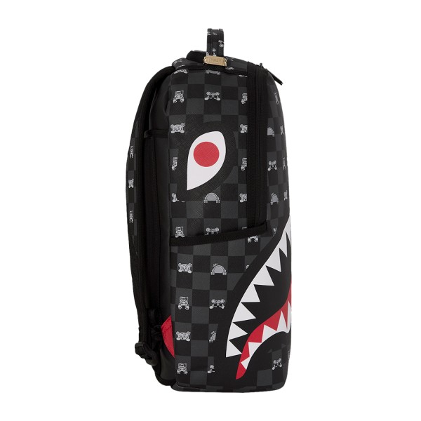 Sprayground - Zaino nero Gray Peeking Character fantasia check per uomo |