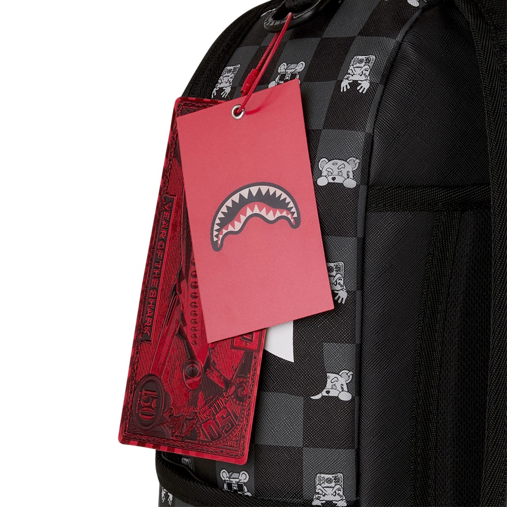 Sprayground - Zaino nero Gray Peeking Character fantasia check per uomo |