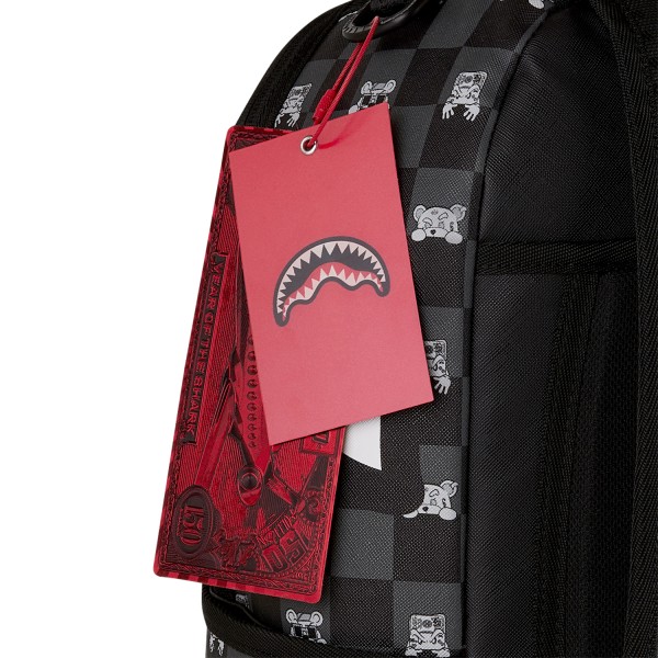 Sprayground - Zaino nero Gray Peeking Character fantasia check per uomo |