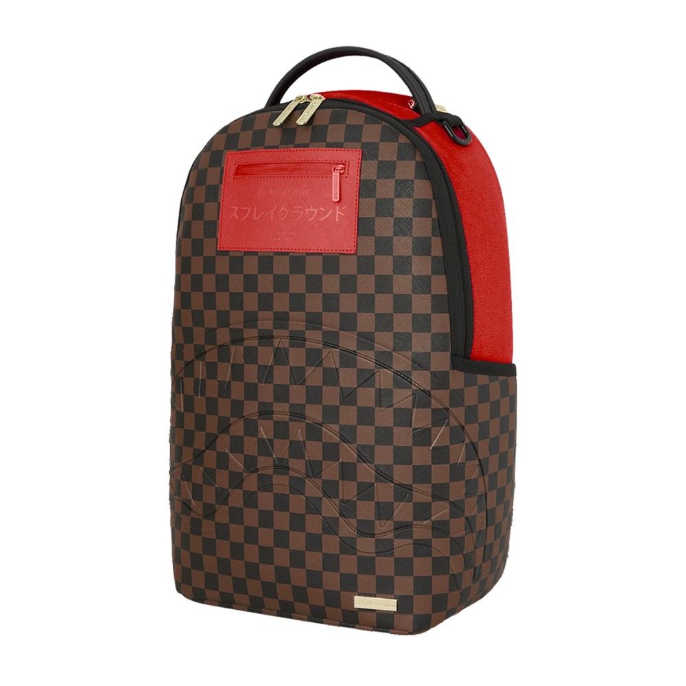 Sprayground - Zaino marrone fantasia check red redemption per uomo | b8571nsz