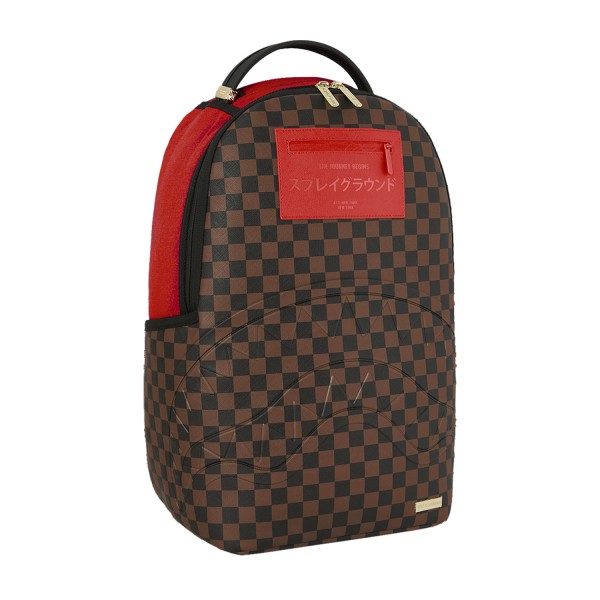 Sprayground - Zaino marrone fantasia check red redemption per uomo | b8571nsz