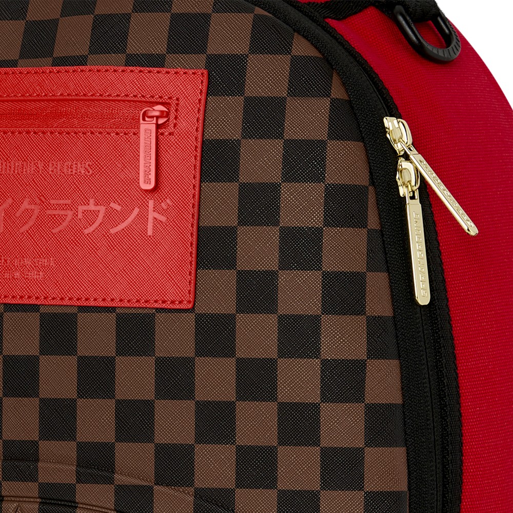 Sprayground - Zaino marrone fantasia check red redemption per uomo | b8571nsz