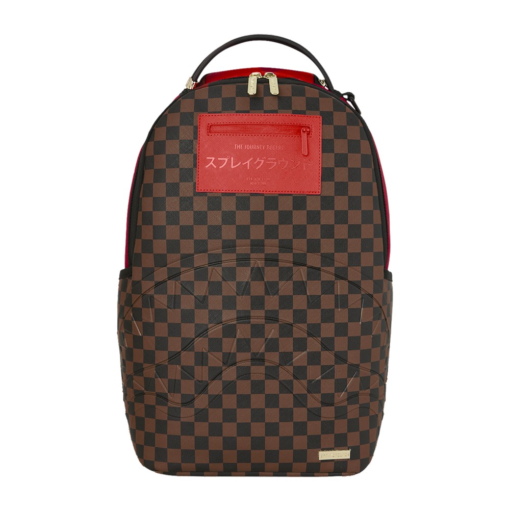 Sprayground - Zaino marrone fantasia check red redemption per uomo | b8571nsz