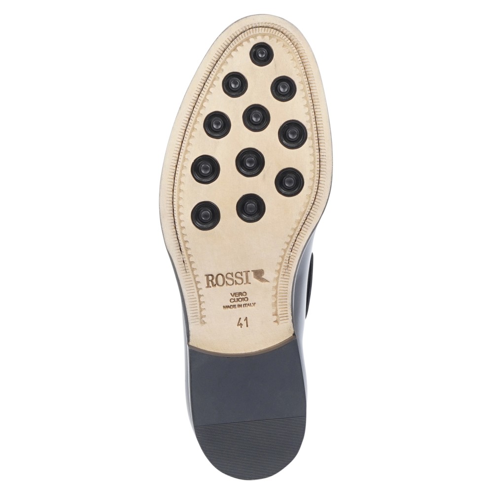 Rossi - Mocassino blu in pelle con nappine per uomo | 644 182 chelsea cuoio blu