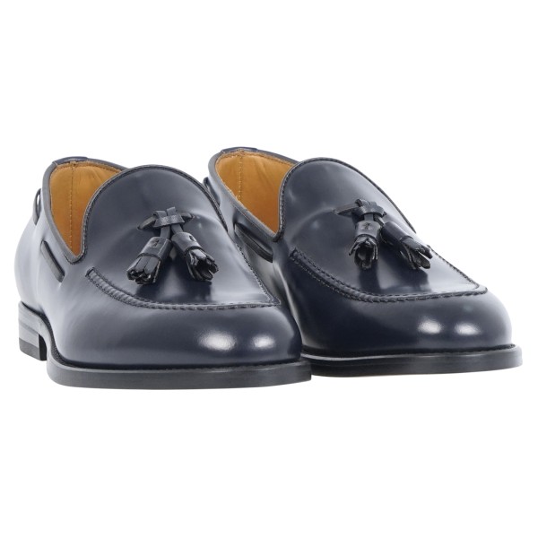 Rossi - Mocassino blu in pelle con nappine per uomo | 644 182 chelsea cuoio blu