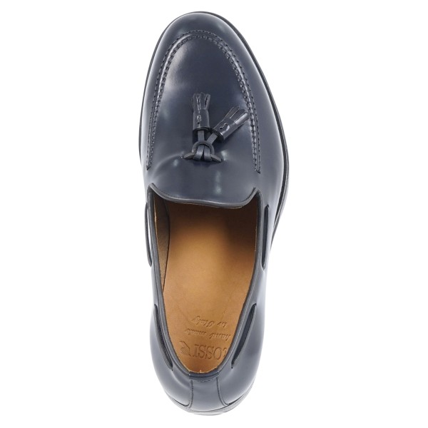 Rossi - Mocassino blu in pelle con nappine per uomo | 644 182 chelsea cuoio blu