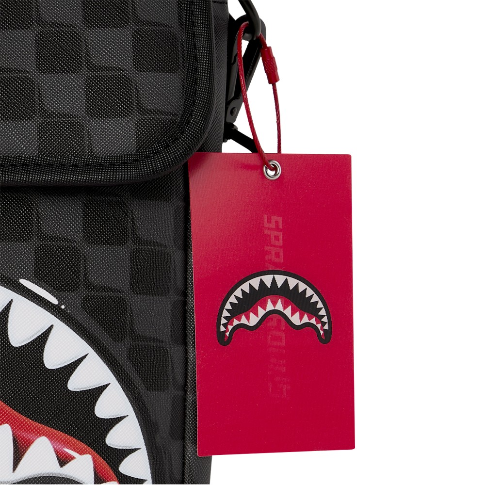 Sprayground - Borsa a tracolla nera Sharks in paris balloon con patta per uomo