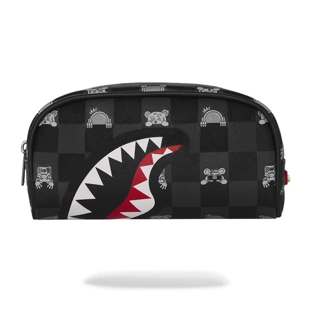 Sprayground - Astuccio nero Gray peeking character fantasia atratta per uomo |