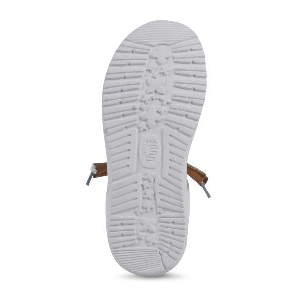 Hey Dude - Slip on bianca Wally Craft Linen in lino con nappe in ecopelle per