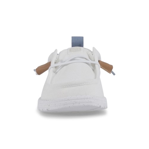 Hey Dude - Slip on bianca Wally Craft Linen in lino con nappe in ecopelle per 2