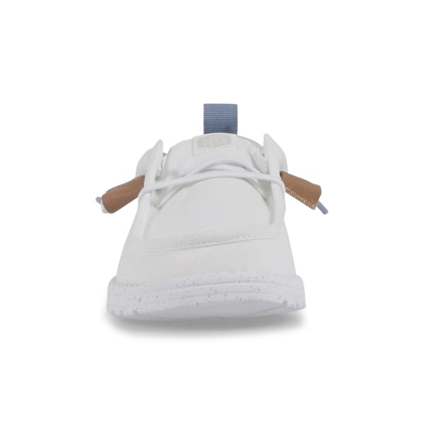 Hey Dude - Slip on bianca Wally Craft Linen in lino con nappe in ecopelle per