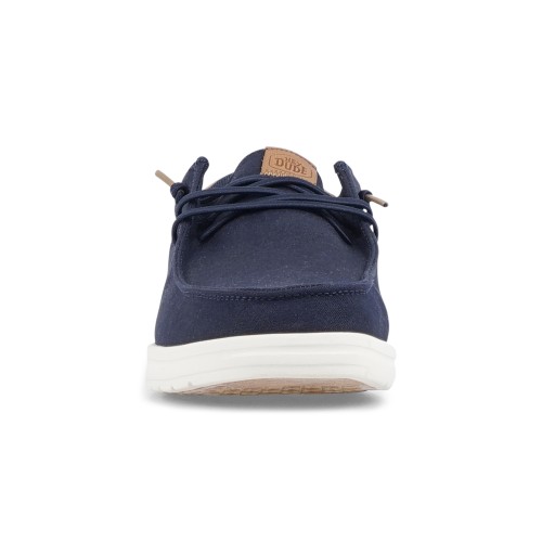 Hey Dude - Slip on blu Paul Canvas in tessuto liscio con inserti in pelle per 2