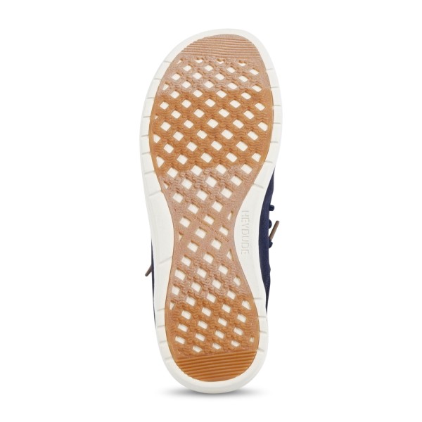 Hey Dude - Slip on blu Paul Canvas in tessuto liscio con inserti in pelle per