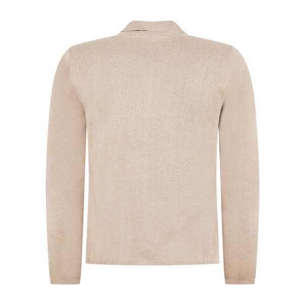 Hamaki-Ho - Cardigan beige con lavorazione punto a coste per uomo | gae1636h
