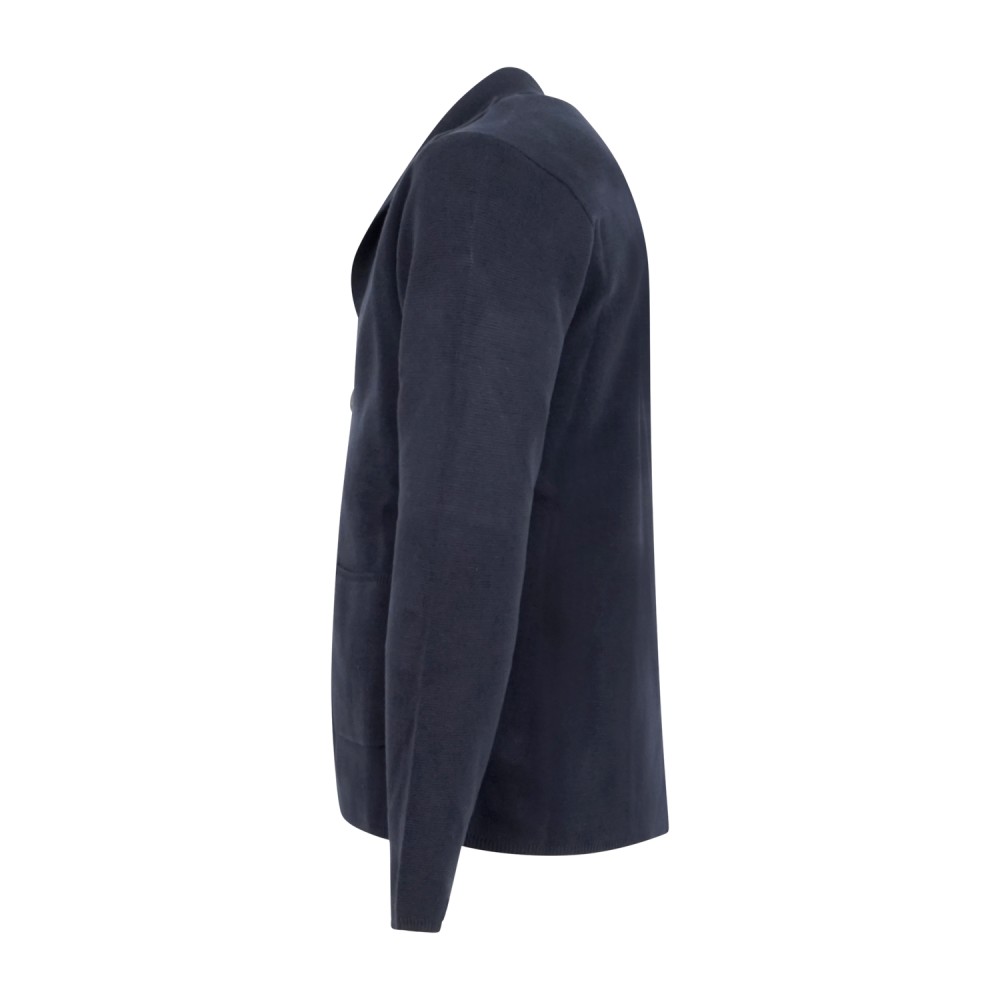 Hamaki-Ho - Cardigan blu con lavorazione punto a coste per uomo | gae1636h blu