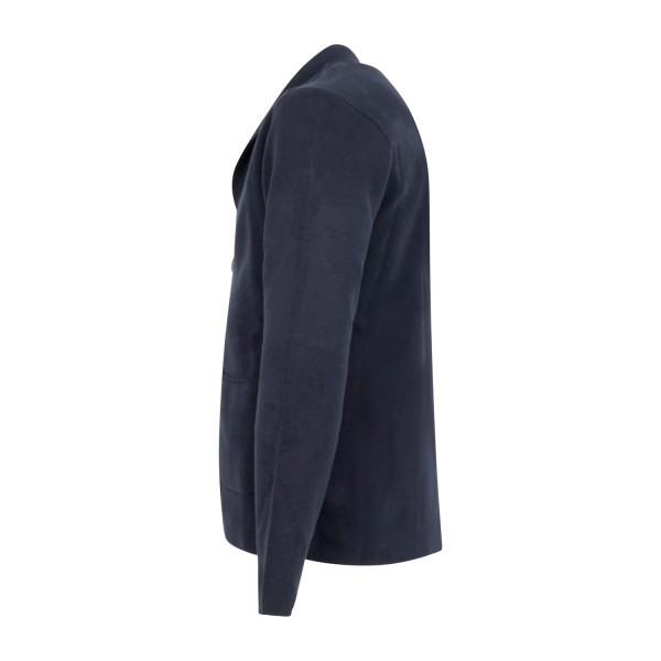 Hamaki-Ho - Cardigan blu con lavorazione punto a coste per uomo | gae1636h blu