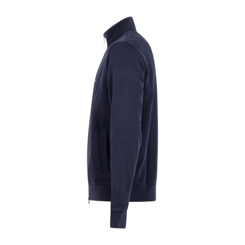 Harmont & Blaine - Felpa blu full zip con ricamo logo a contrasto per uomo | 2