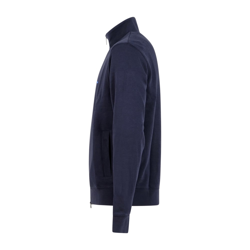 Harmont & Blaine - Felpa blu full zip con ricamo logo a contrasto per uomo |