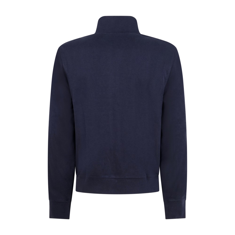 Harmont & Blaine - Felpa blu full zip con ricamo logo a contrasto per uomo |