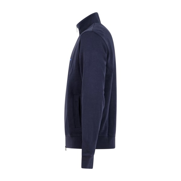 Harmont & Blaine - Felpa blu full zip con ricamo logo a contrasto per uomo |