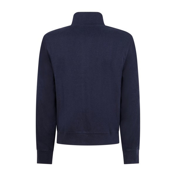 Harmont & Blaine - Felpa blu full zip con ricamo logo a contrasto per uomo |