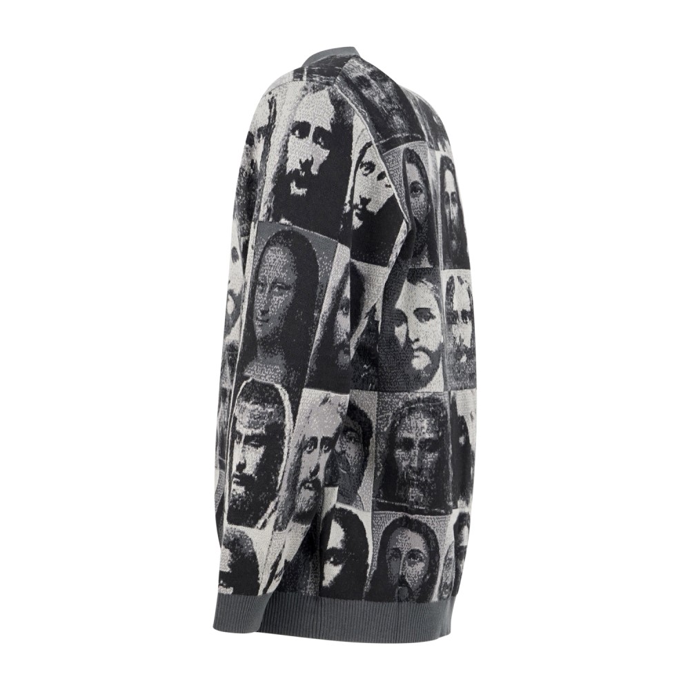 Propaganda - Maglione cardigan Mugshot Jeez nero con scollo a V per uomo |