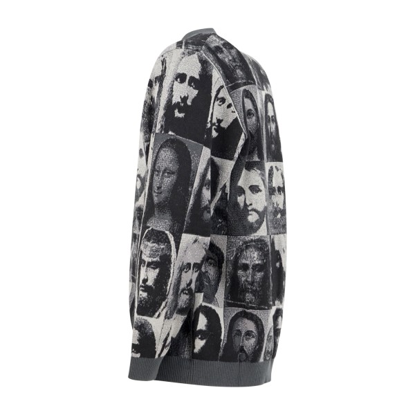 Propaganda - Maglione cardigan Mugshot Jeez nero con scollo a V per uomo |