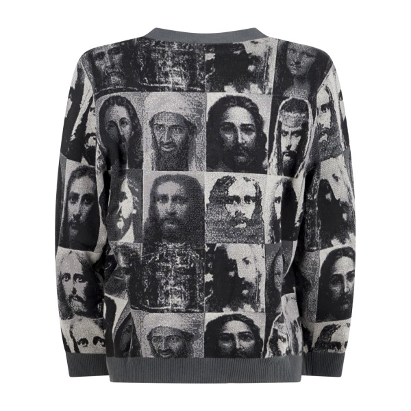 Propaganda - Maglione cardigan Mugshot Jeez nero con scollo a V per uomo |