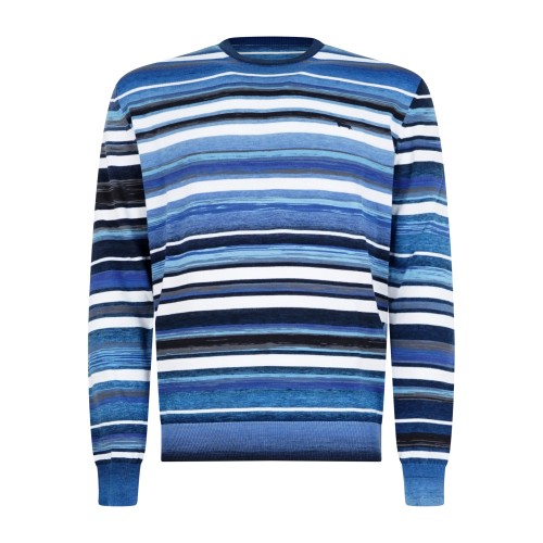 Harmont & Blaine - Maglione girocollo multicolore a righe sfumate realizzato in