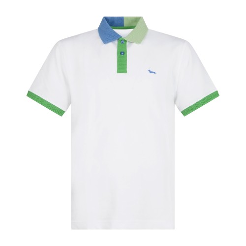 Harmont & Blaine - Polo bianca con orli a contrasto in 3D e ricamo logo per