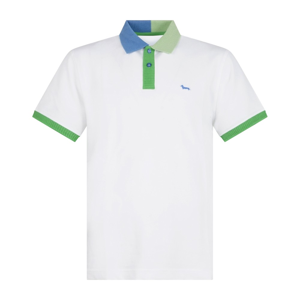 Harmont & Blaine - Polo bianca con orli a contrasto in 3D e ricamo logo per