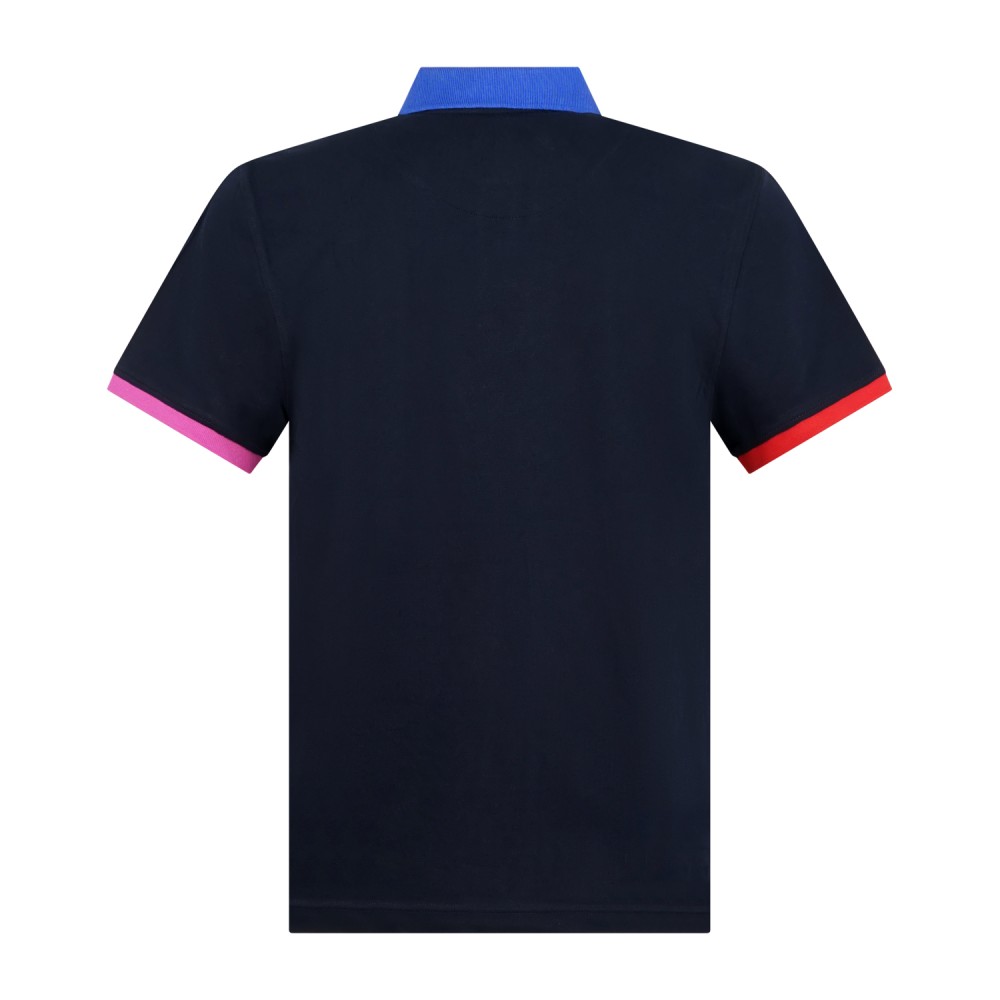 Harmont & Blaine - Polo blu con dettagli a contrasto e ricamo logo per uomo |