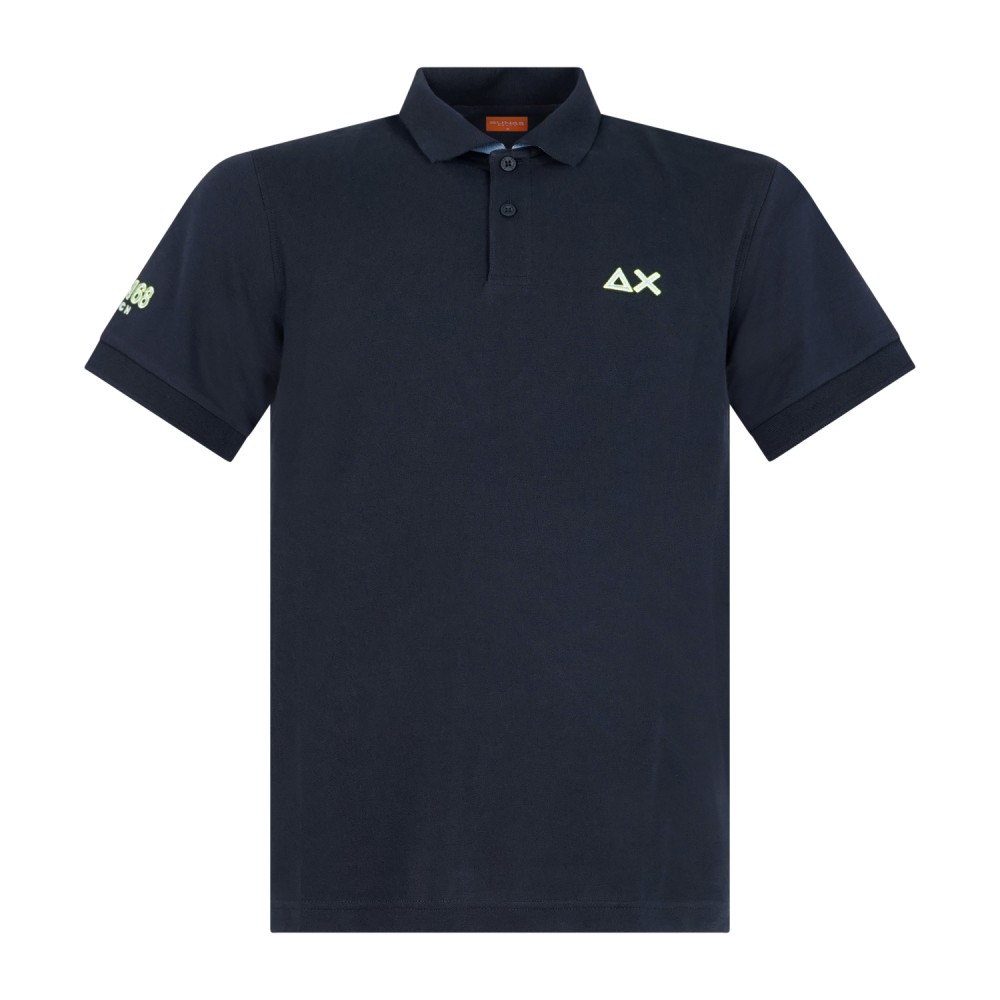 Sun68 - Polo blu manica corta con ricamo logo per uomo | a36150 07navy blue
