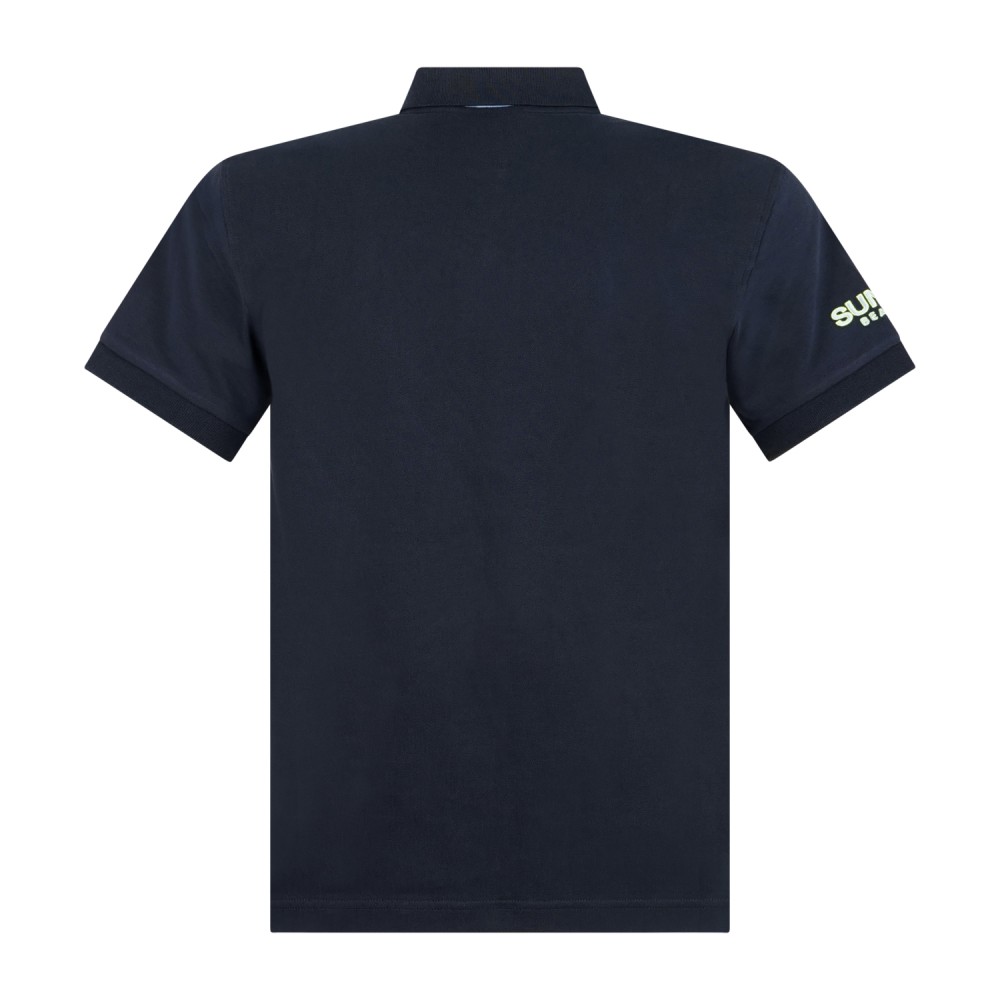 Sun68 - Polo blu manica corta con ricamo logo per uomo | a36150 07navy blue