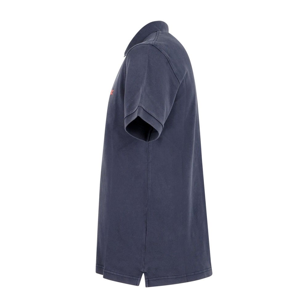 Sun68 - Polo blu manica corta con ricamo logo sul petto per uomo | a36155 07