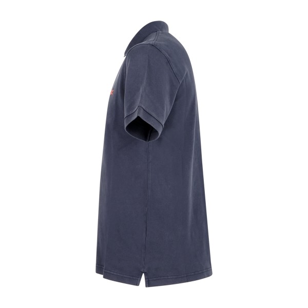 Sun68 - Polo blu manica corta con ricamo logo sul petto per uomo | a36155 07