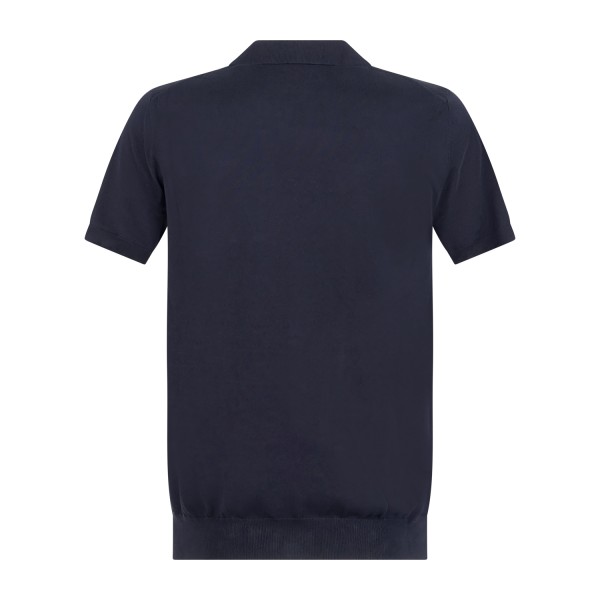 MASQ - Polo blu senza bottoni manica corta in maglia di cotone per uomo |