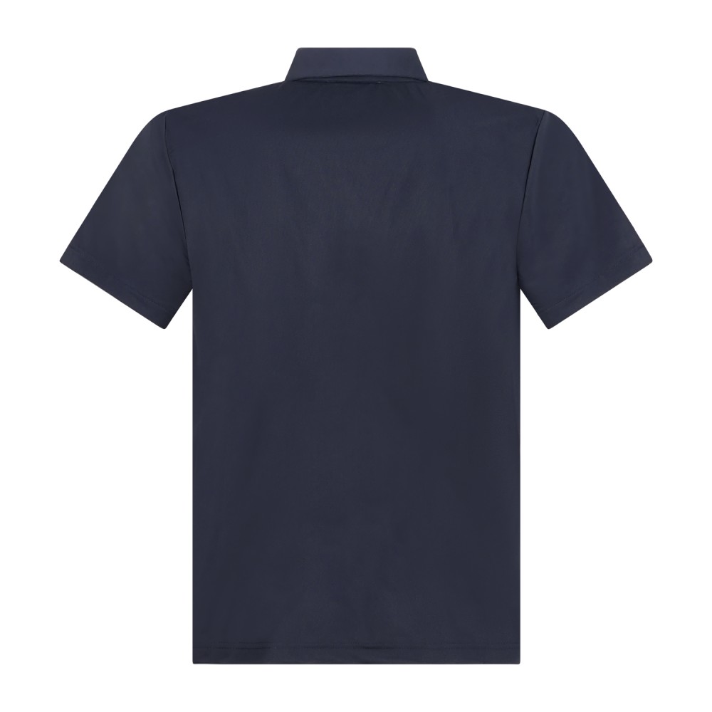 Hamaki-Ho - Polo blu senza bottoni manica corta in tessuto tecnico per uomo |