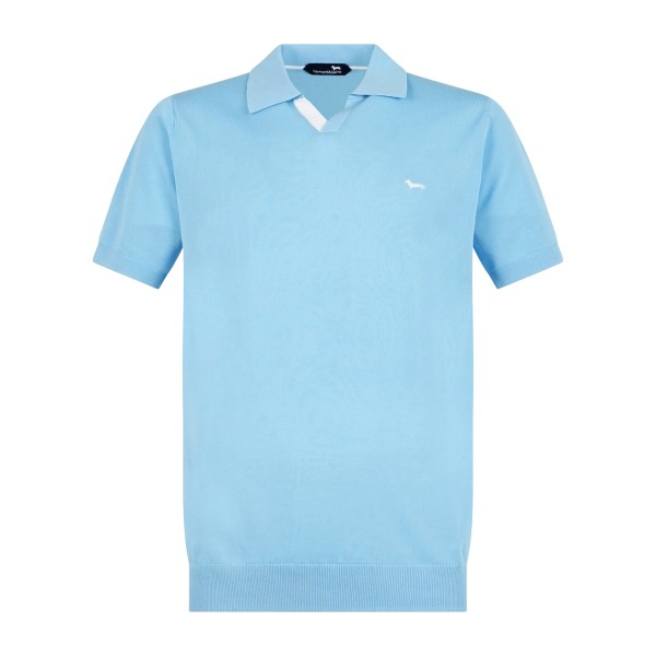 Harmont & Blaine - Polo celeste manica corta senza bottoni maglia di cotone