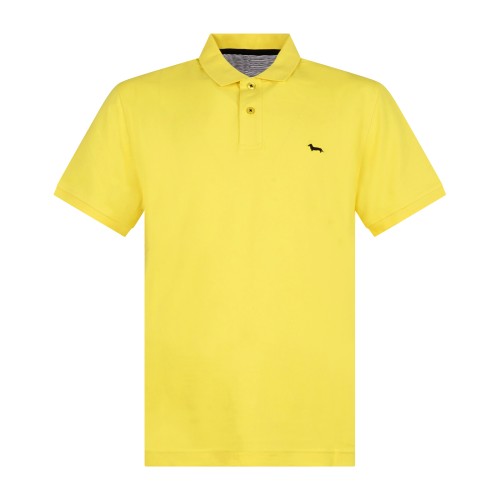Harmont & Blaine - Polo gialla manica corta con patch logo per uomo |