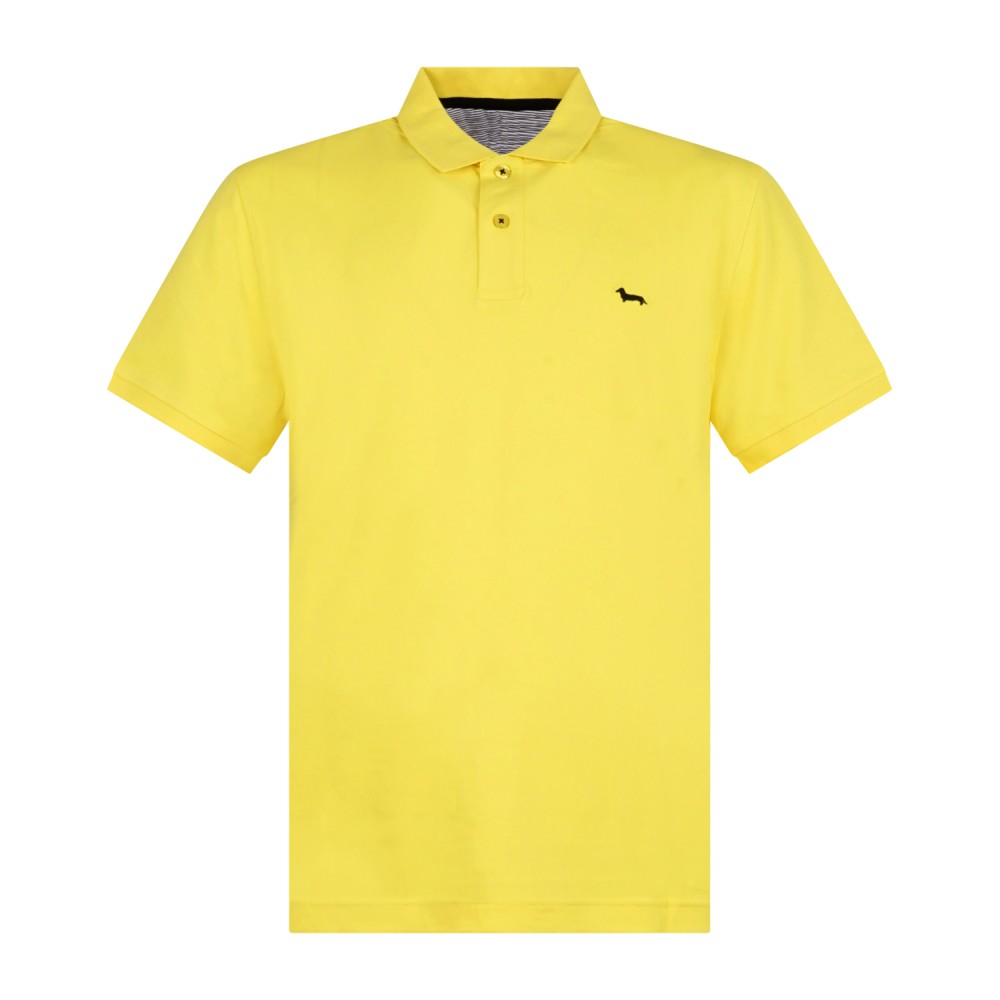 Harmont & Blaine - Polo gialla manica corta con patch logo per uomo |