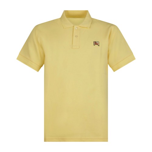 Roy Roger's - Polo giallo manica corta in cotone con patch logo per uomo |