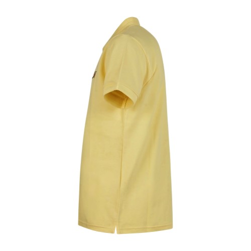 Roy Roger's - Polo giallo manica corta in cotone con patch logo per uomo | 2