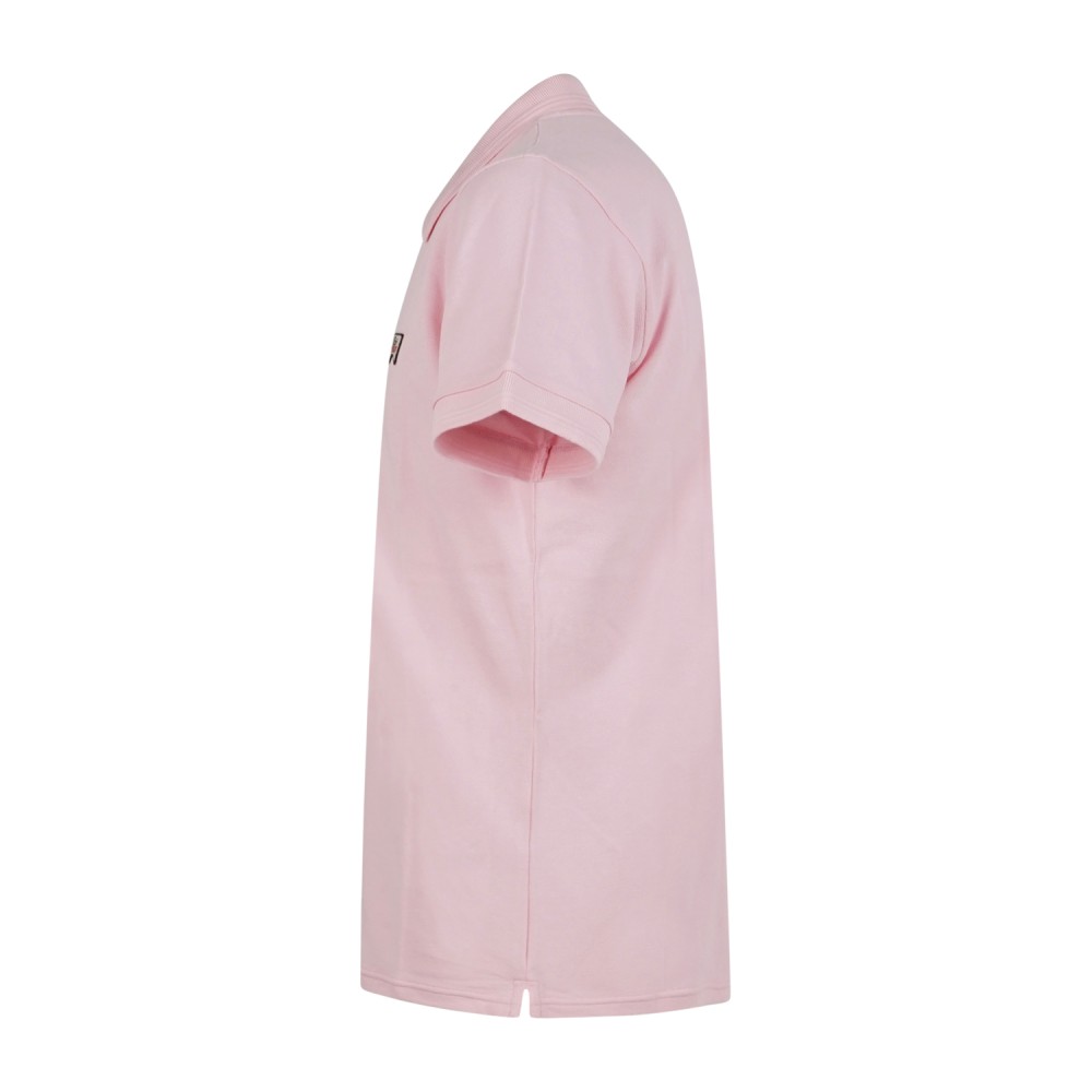 Roy Roger's - Polo rosa manica corta in cotone con patch logo per uomo |