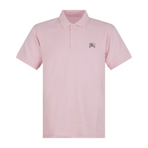 Roy Roger's - Polo rosa manica corta in cotone con patch logo per uomo |