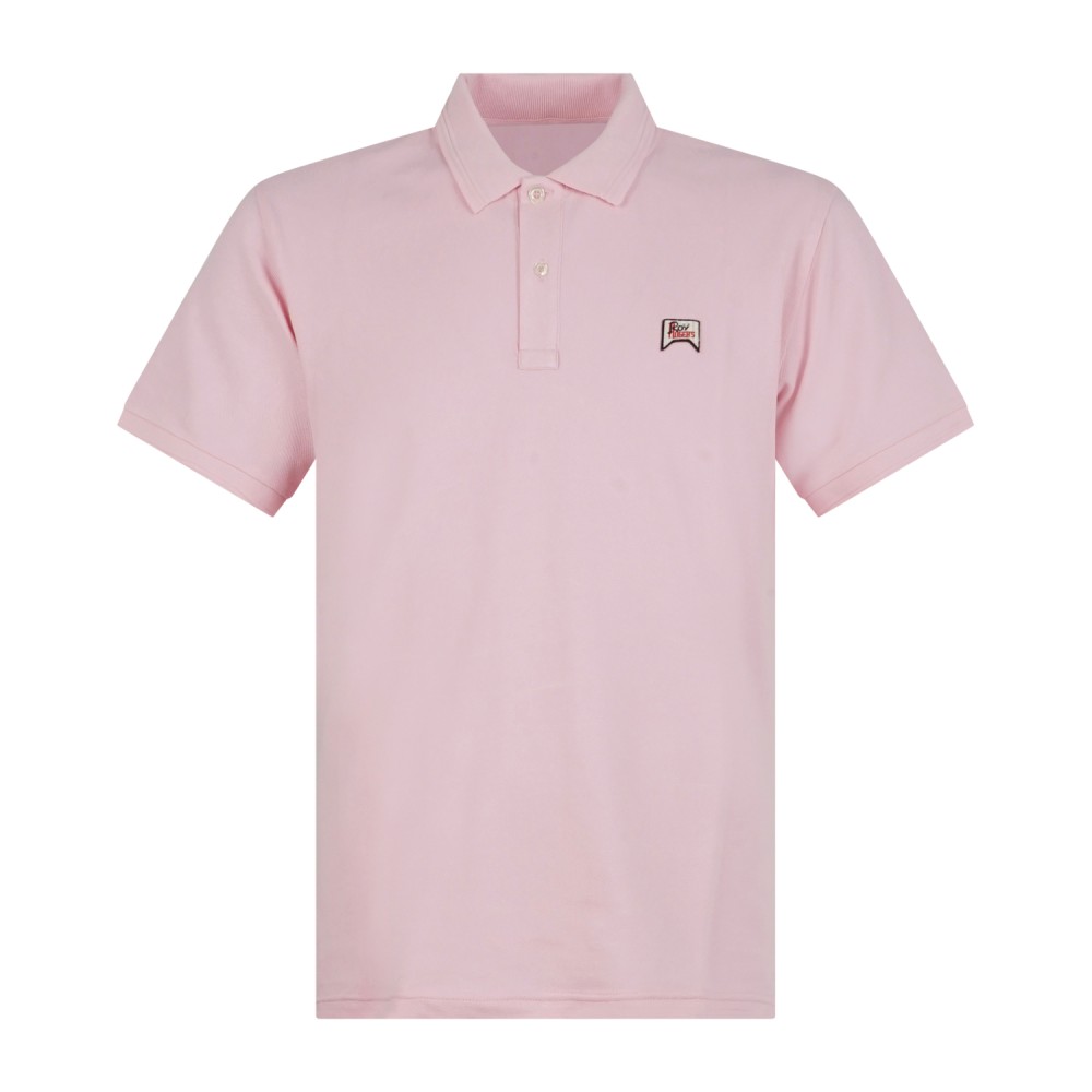 Roy Roger's - Polo rosa manica corta in cotone con patch logo per uomo |