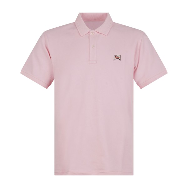 Roy Roger's - Polo rosa manica corta in cotone con patch logo per uomo |