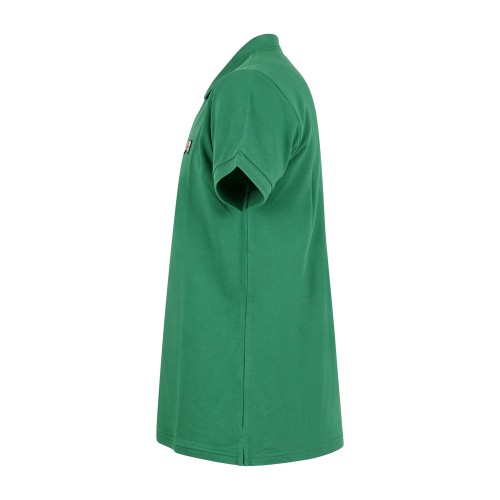 Roy Roger's - Polo verde manica corta in cotone con patch logo per uomo | 2