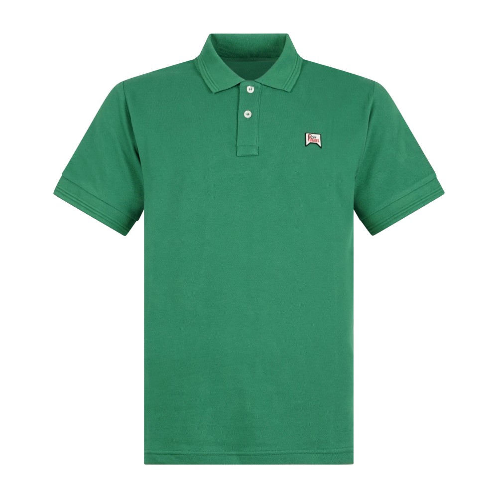 Roy Roger's - Polo verde manica corta in cotone con patch logo per uomo |
